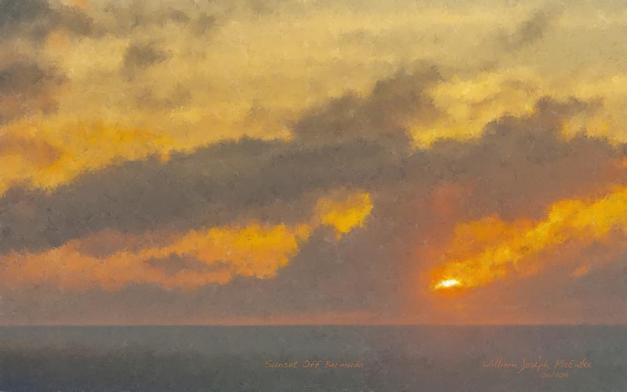 Sunset Off Bermuda Painting by Bill McEntee