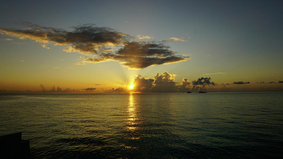 Sunset off Kooddoo Island Maldives Photograph by Waterdancer