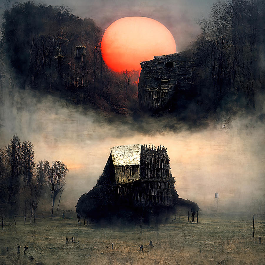 Sunset on a strange alien world, 01 Painting by AM FineArtPrints