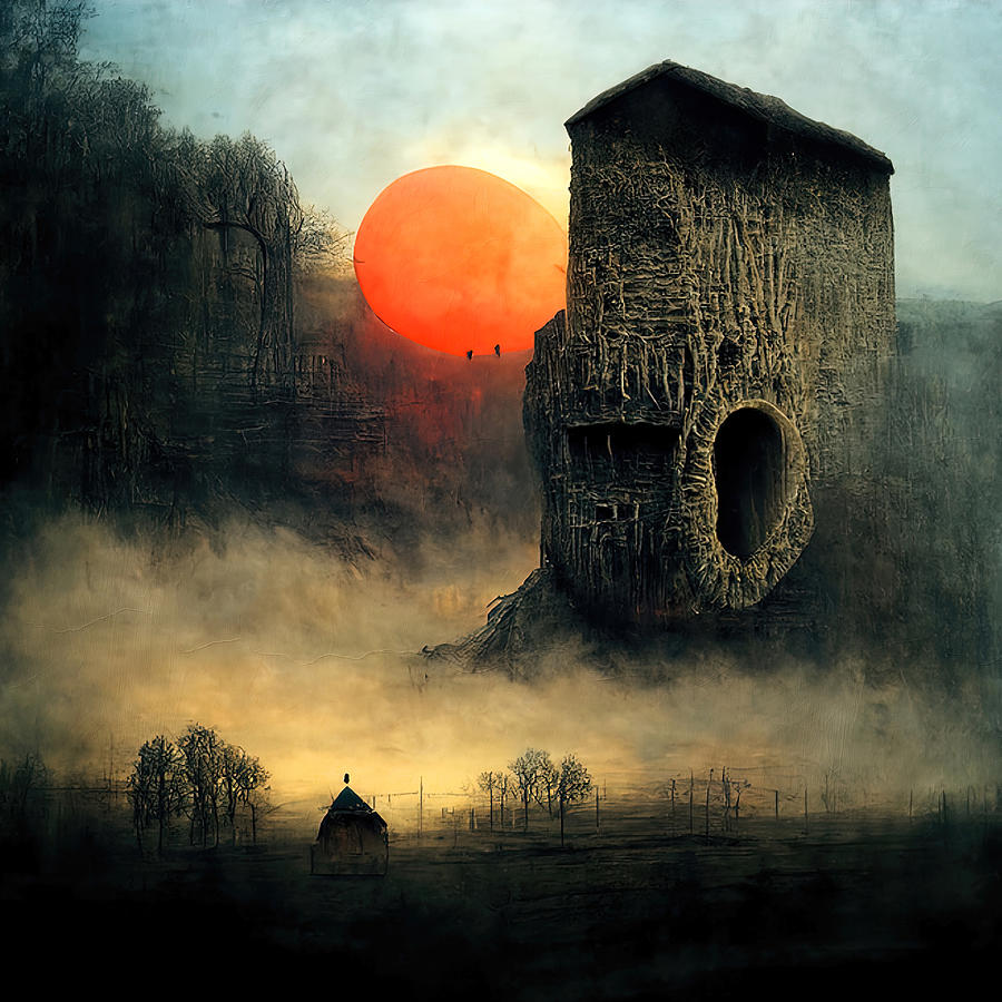 Sunset on a strange alien world, 02 Painting by AM FineArtPrints