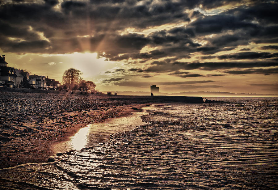 Sunset on beach of Bay of Lübeck Photograph by Peter von Seth
