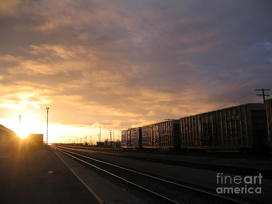 Sunset On Boxcars Photograph by James B Toy Sunset On Boxcars Photograph by James B Toy
