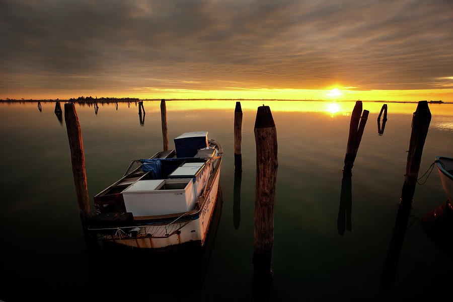 Sunset on Burano Photograph by Mark Gomez