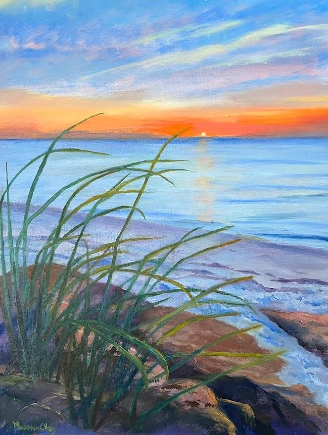 Sunset on Cape Cod Painting by Maureen Obey