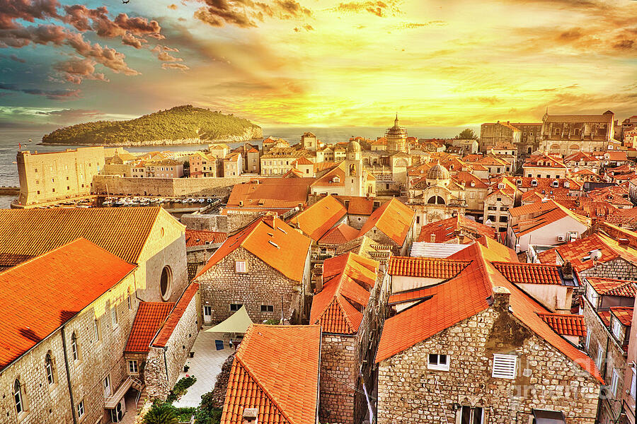 sunset on Dubrovnik walls Digital Art by Benny Marty sunset on Dubrovnik walls Digital Art by Benny Marty