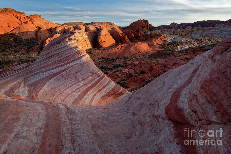 Sunset on Fire Wave in Valley of Fire Nevada Photograph by Tom Schwabel