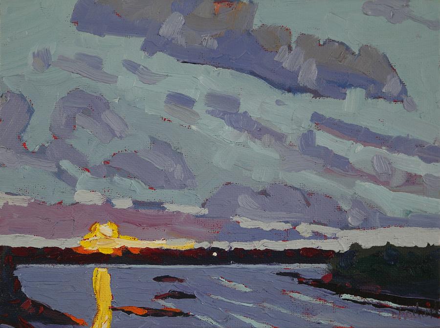 Sunset on Friday the 13th Painting by Phil Chadwick