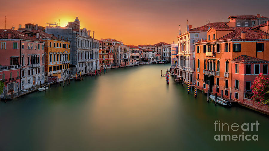 Sunset on Grand Canal  Photograph by The P