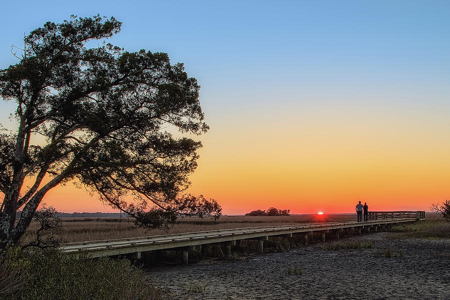Sunset on Hunting Island South Carolina Photograph by Steve Rich