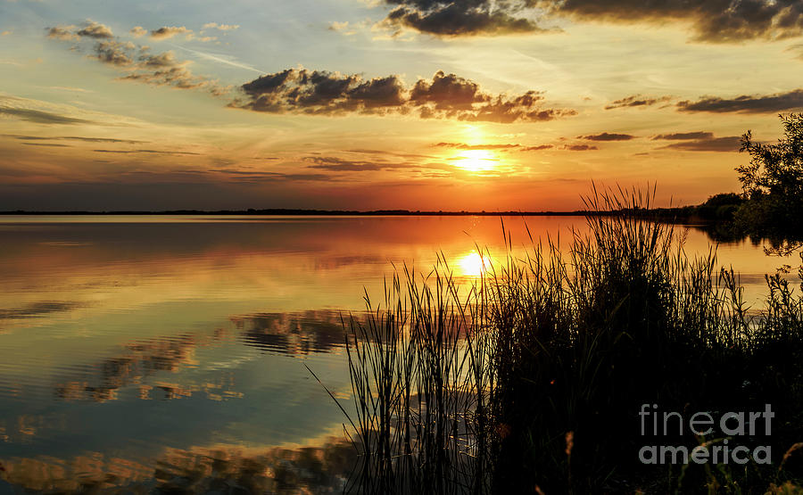 Sunset on lake Photograph by Jelena Jovanovic