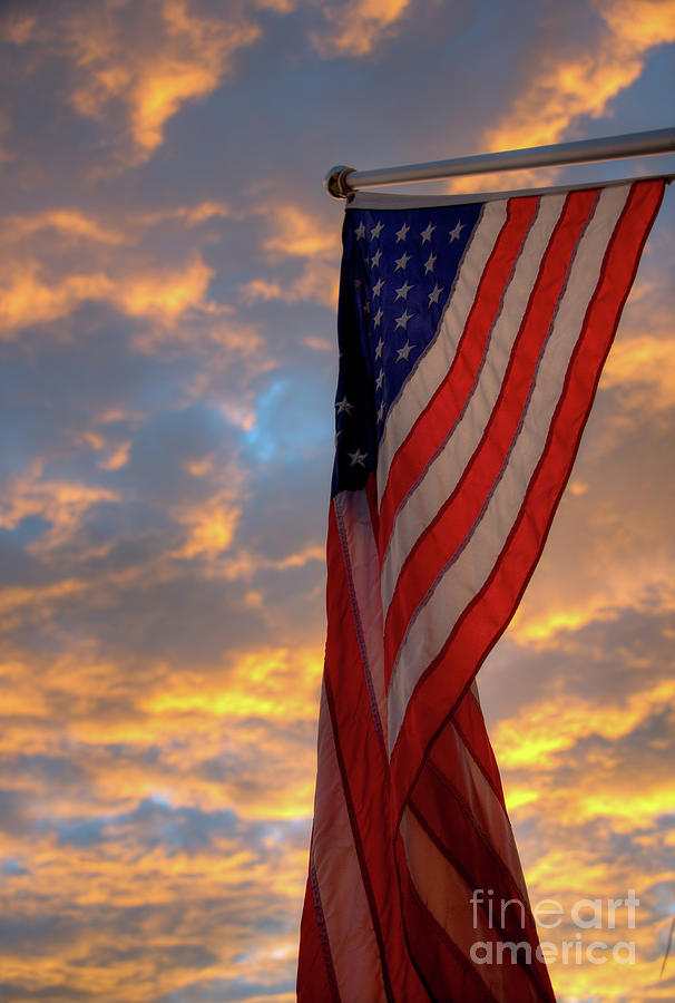 Sunset on Old Glory Photograph by Kelly Wade