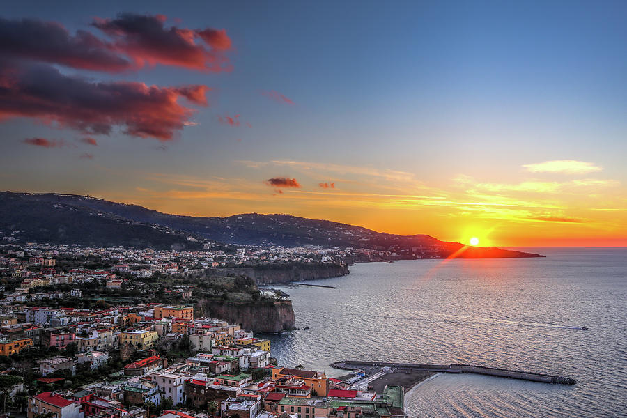 Sunset on Penisola di Sorrento Photograph by Umberto Barone