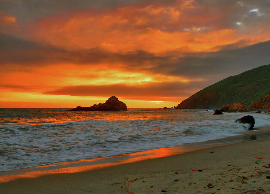 Sunset On Pfeiffer Beach Photograph by Stephen Vecchiotti
