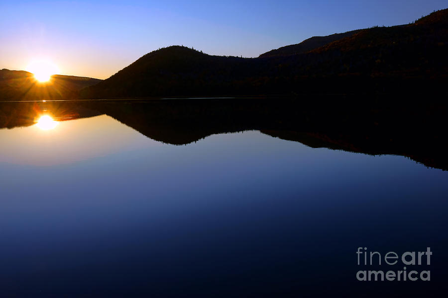 Sunset on Reflection Pond Photograph by Olivier Le Queinec