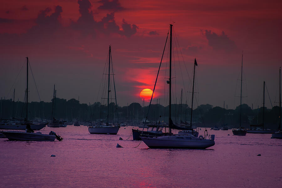 Sunset on Salem Harbor rich with hues of a setting sun, a radian Photograph by Jeff Folger Sunset on Salem Harbor rich with hues of a setting sun, a radian Photograph by Jeff Folger