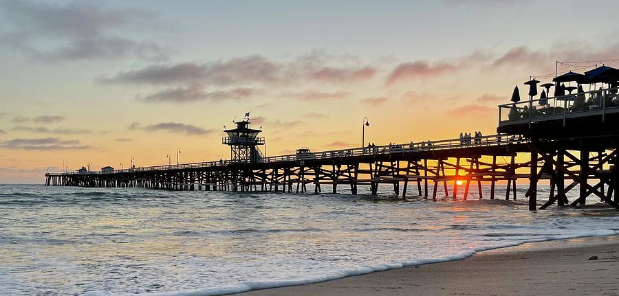 Sunset on San Clemente Pier Photograph by Brian Eberly