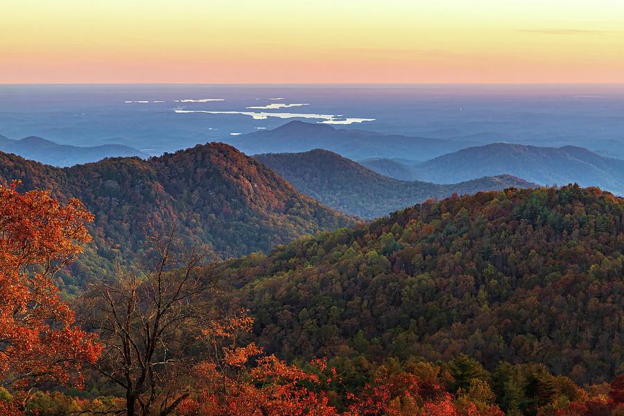 Sunset on Sassafras Mountain Photograph by Carol Elliott - Fine Art America