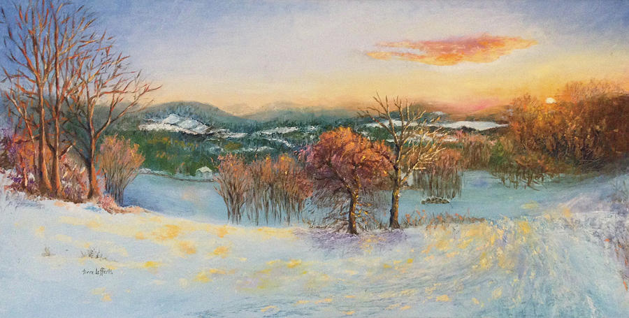 Sunset on Selleck Hill Painting by Terre Lefferts