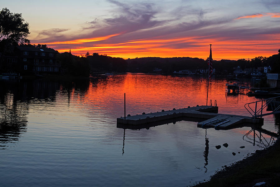 Sunset on Sluice Pond Lynn Massachusetts Pier Photograph by Toby McGuire