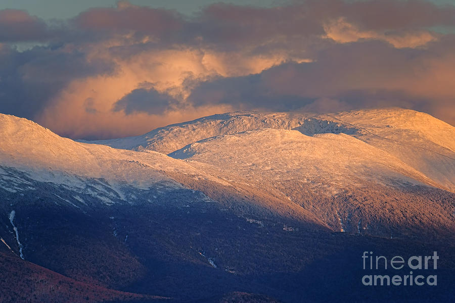 Sunset on Snowy Mount Washington Photograph by Olivier Le Queinec