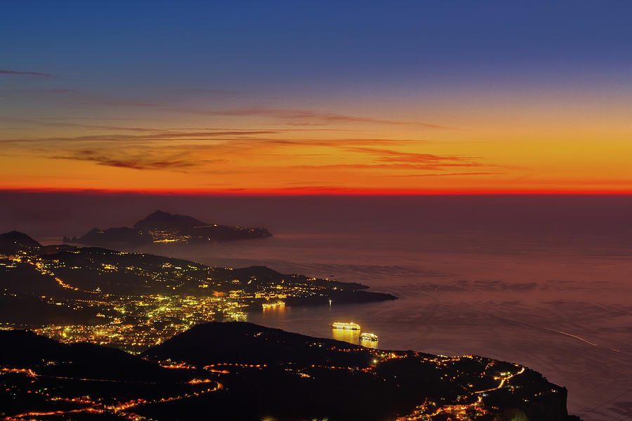 Sunset on Sorrento coast 2 Photograph by Umberto Barone