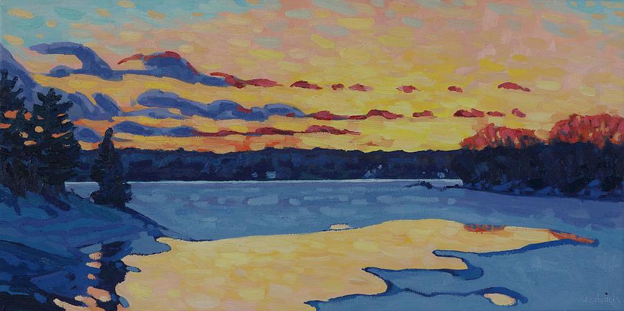 Sunset on the 25th Painting by Phil Chadwick