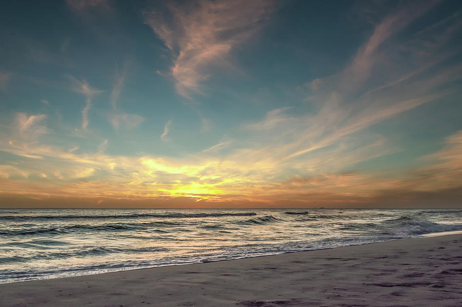 Sunset Photograph - Sunset On The Beach by Phillip Burrow