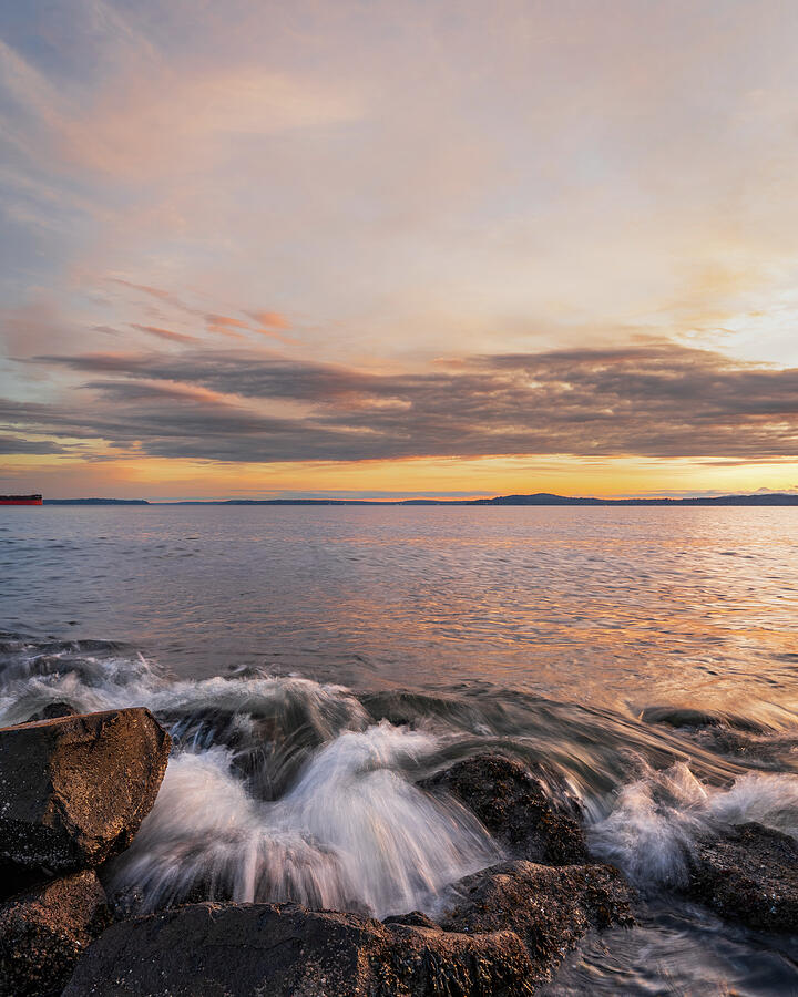 Sunset on the Beach - Puget Sound Photograph by Tim Reagan - Fine Art ...