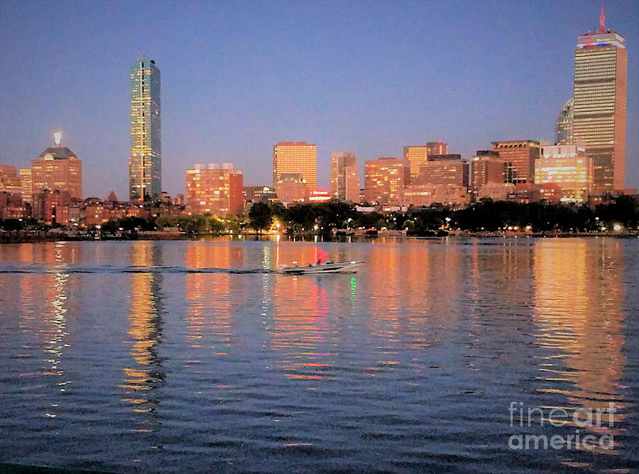 Sunset On The Charles Reflections Photograph