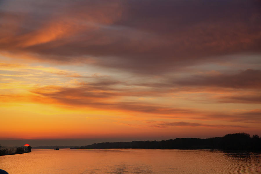 Sunset on the Danube Photograph by John Haldane