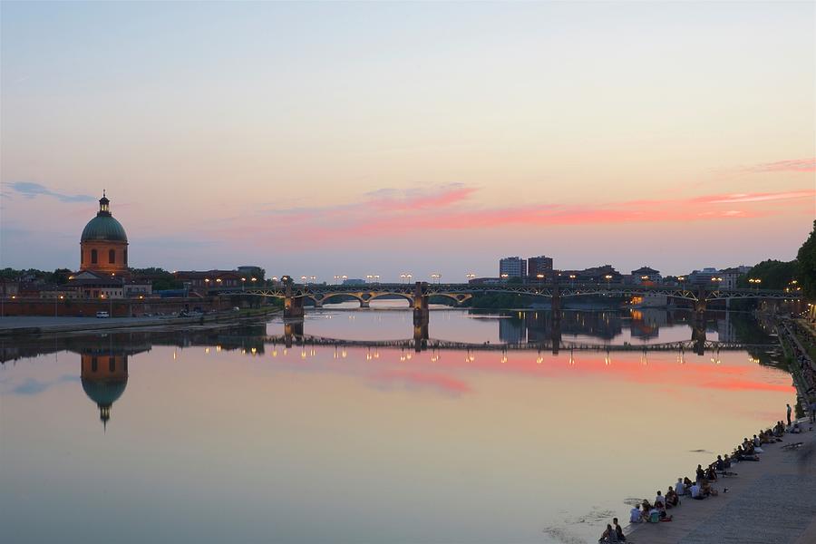Sunset on the Garonne, Toulouse, France Photograph by Sean Hannon