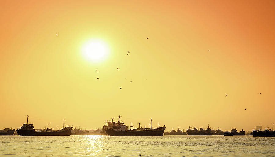 Sunset on the Karnaphuli River Photograph by Alexey Stiop