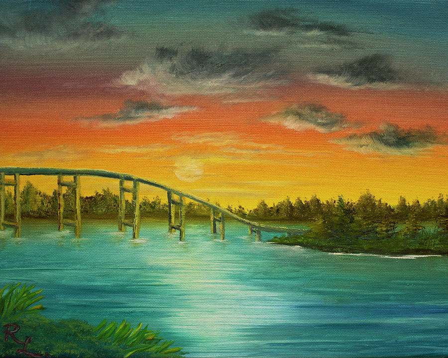 Sunset on the Lake Painting by Renee Logan
