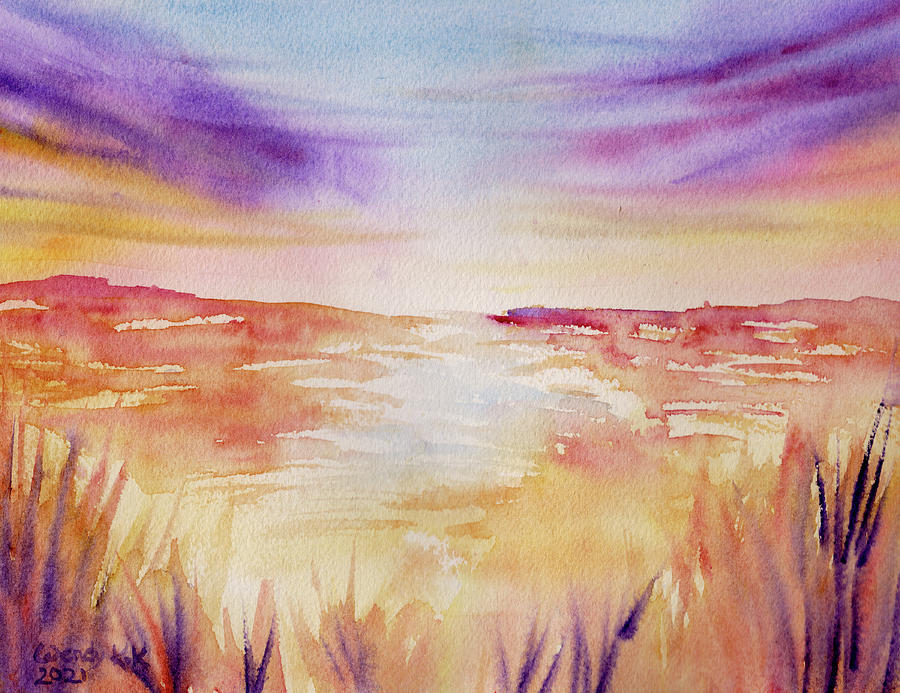 Sunset on the Marsh Painting by Wendy Keeney-Kennicutt