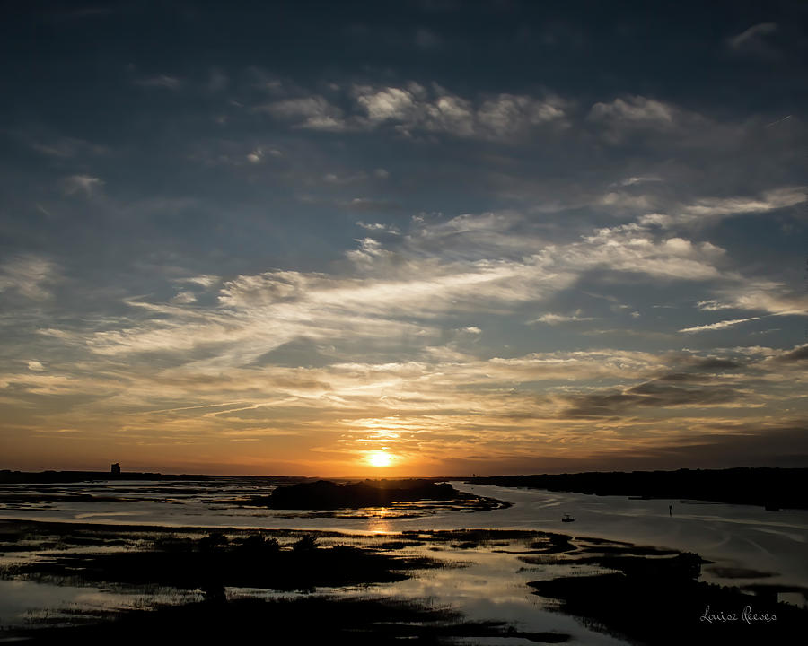 Sunset on the Marshland Photograph by Louise Reeves