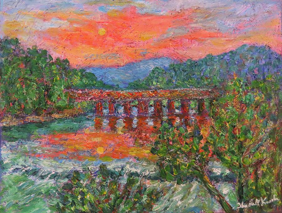 Sunset Painting - Sunset on the New River by Kendall Kessler