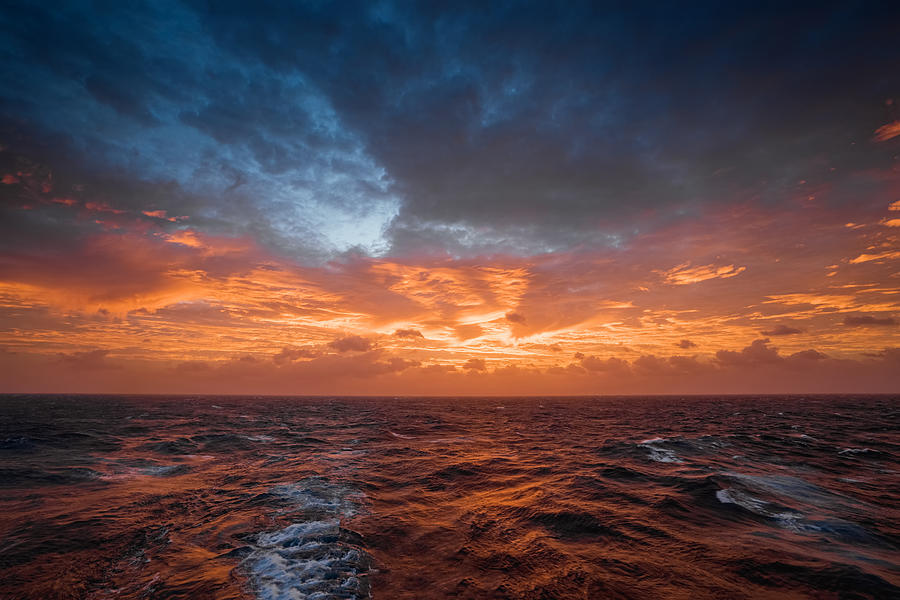 Sunset on the Ocean Photograph by Shunli Zhao