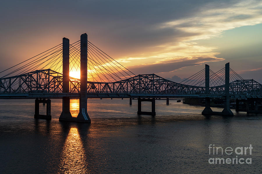 Sunset on the Ohio River - D010762 Photograph by Daniel Dempster