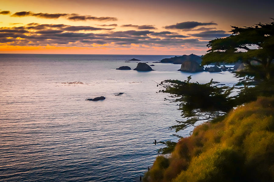 Sunset on The Pacific Coastline Photograph by Robert Blandy Jr
