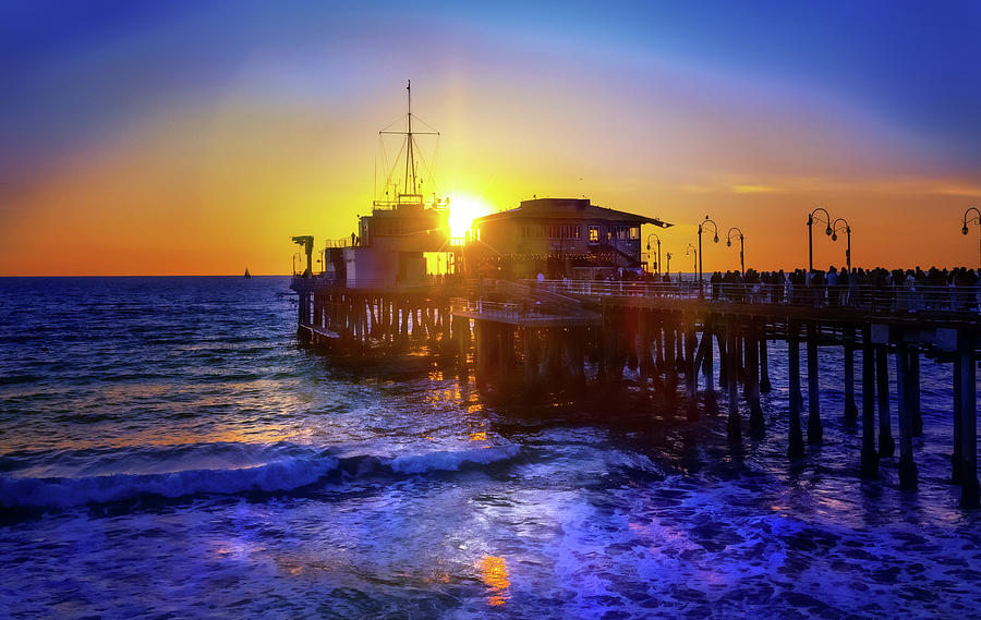 Sunset On The Pier Photograph by Jerry Cowart