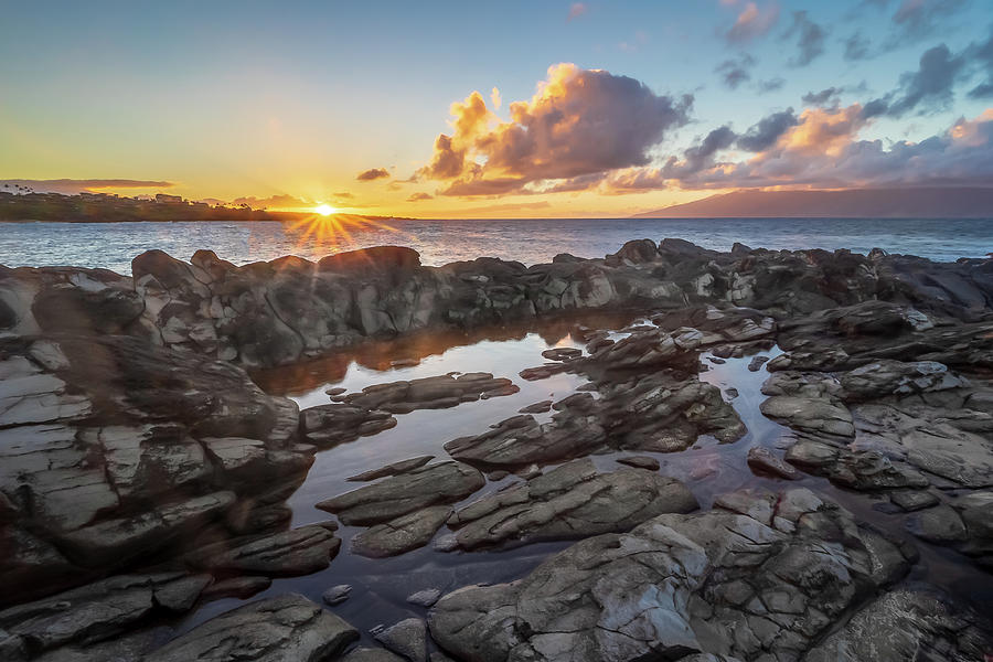 Sunset on the rocks Photograph by Robert Miller