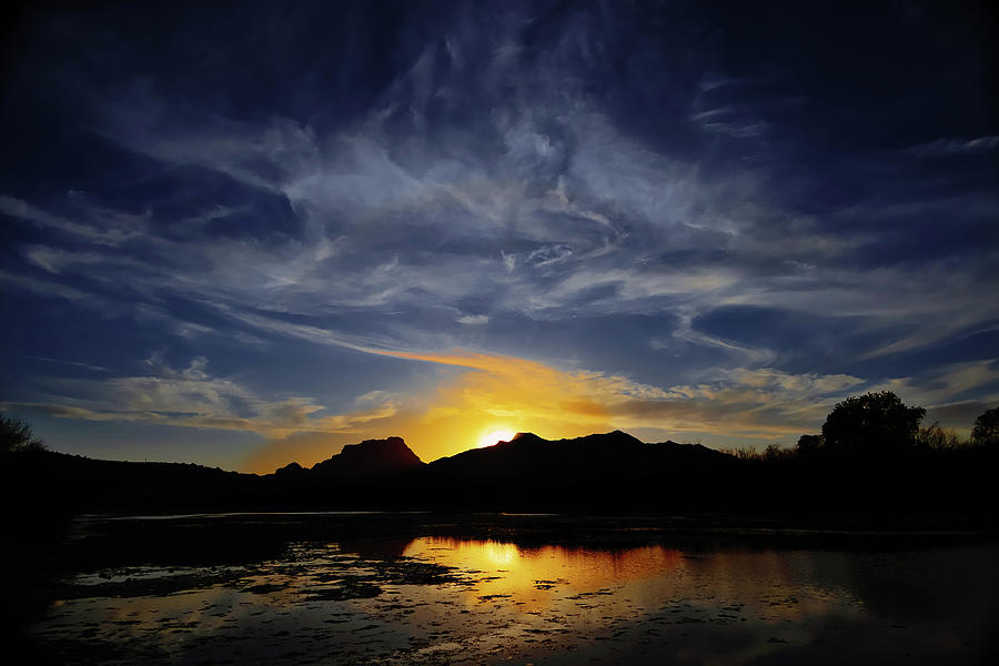 Sunset Photograph - Sunset On The Salt River by Jerry Cowart