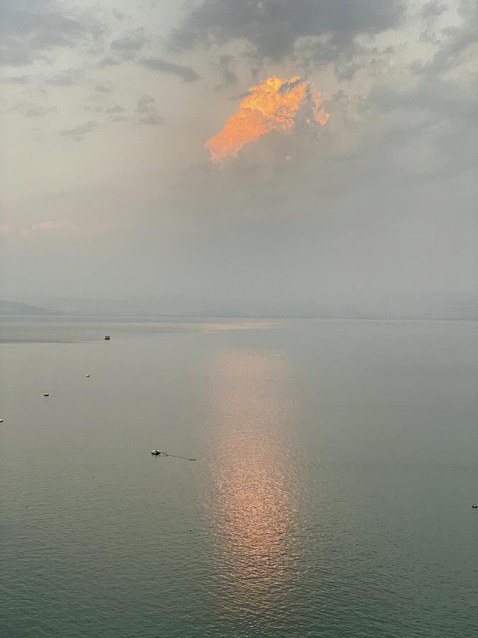 Before Sunset on the Sea of Galilee Photograph by Cindy Bale Tanner