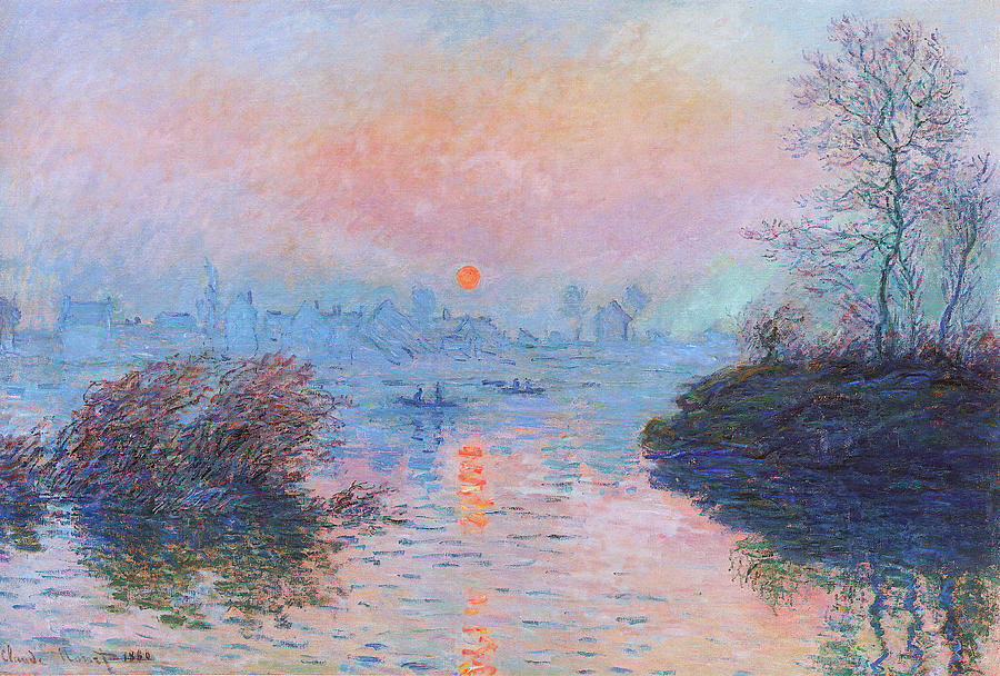 Sunset On The Seine At Lavacourt Painting