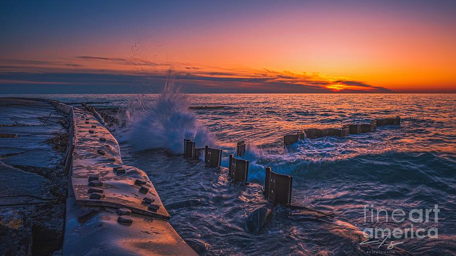 Sunset on the Shores of Lake Michigan  Photograph by Christopher Thomas