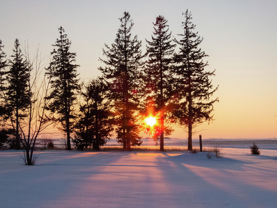 Hawkeye Photograph - Sunset On The Snow by Deb Fedeler