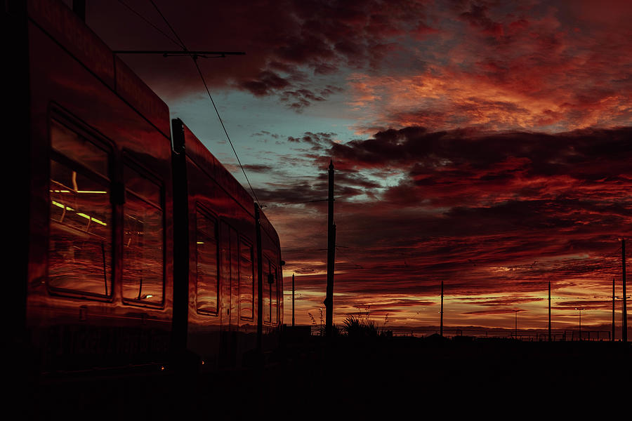 Sunset on the tracks Photograph by Nick Barkworth
