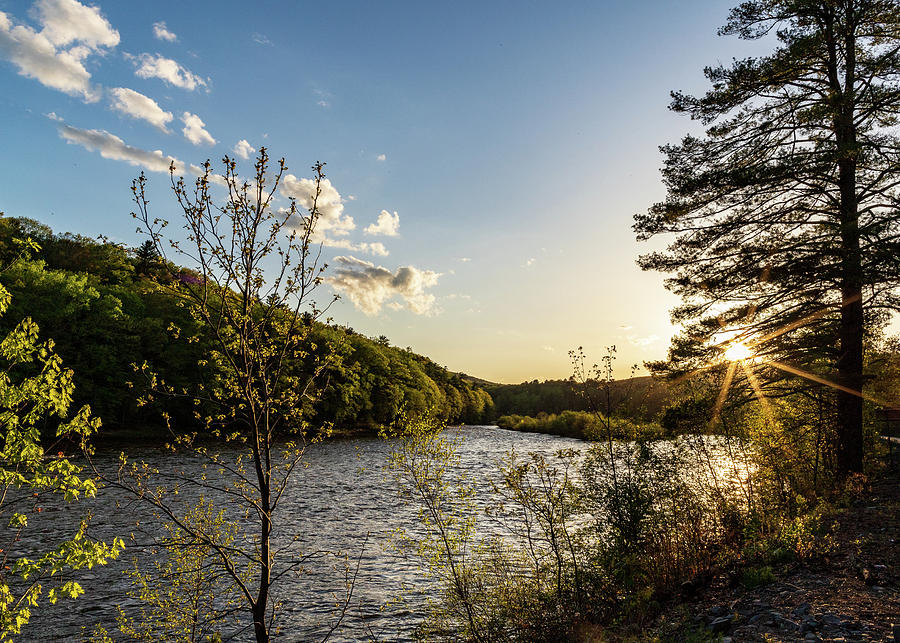 Sunset on the Upper Delaware Scenic and Recreational River  Photograph by Amelia Pearn