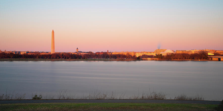 Sunset on the Washington DC Skyline and Waterfront 2x1 Photograph by William Dickman