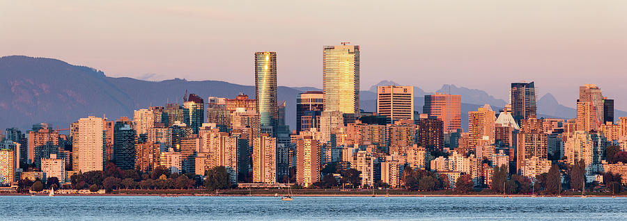 Sunset on the West End of Vancouver Photograph by Michael Russell